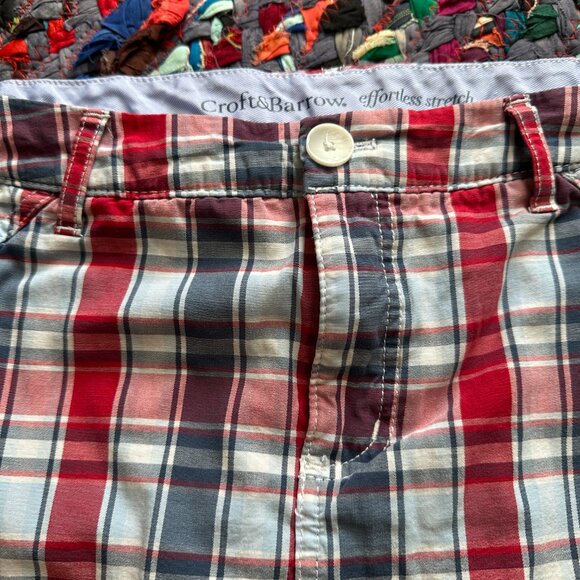 Croft & Barrow Red Blue Plaid Skort Women's Size 12 Stretch Preppy Y2K Americana - Picture 4 of 16